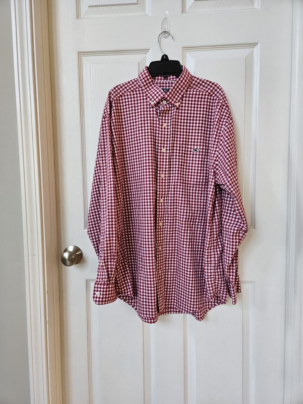 Vineyard Vines Tucker Shirt Mens Large Red Gingham Check Button Down Classic Fit